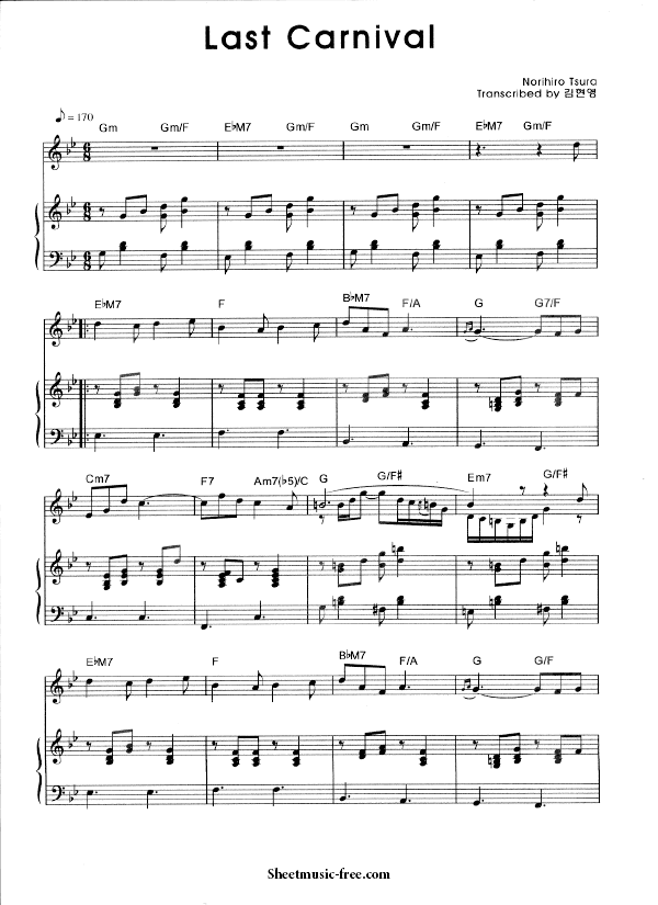 Last Carnival Sheet Music PDF Acoustic Cafe Free Download