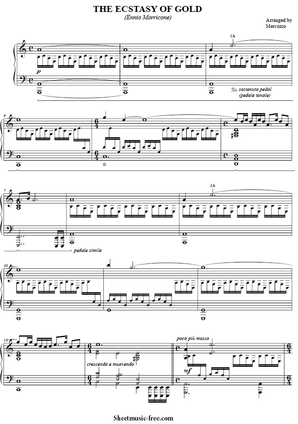 The Ecstasy of Gold Sheet Music PDF Ennio Morricone Free Download