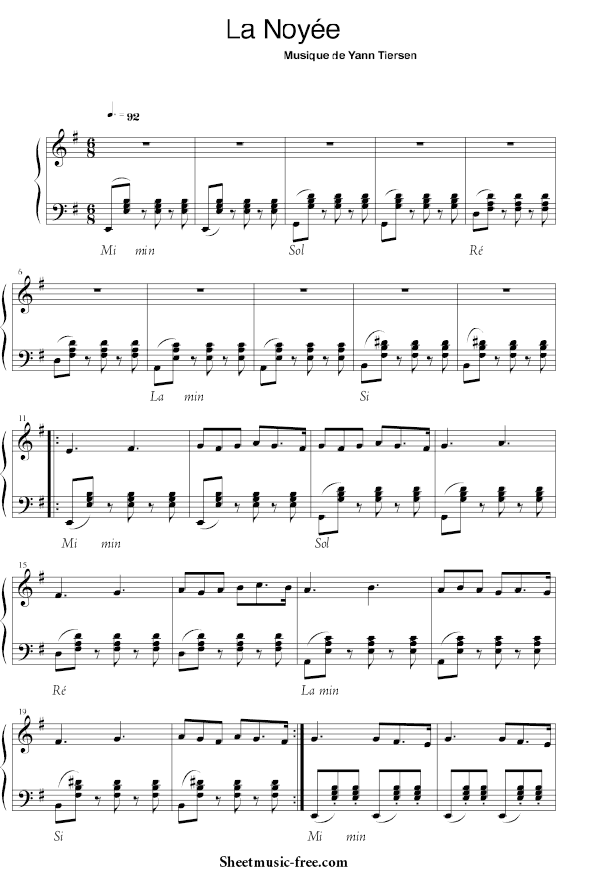 La Noyee Sheet Music Yann Tiersen Sheetmusic Free Com Piano works, das neue songbook vom franzoesischen komponist yann tiersen, loest die erfolgreichen vorgaengerbaende 6 pieces pour piano vol. la noyee sheet music yann tiersen