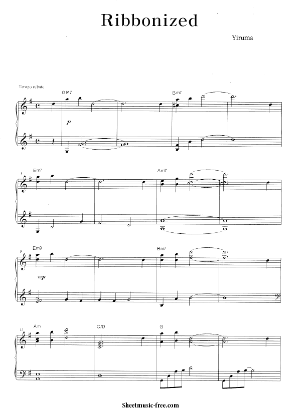 Download Ribbonized Sheet Music PDF Yiruma