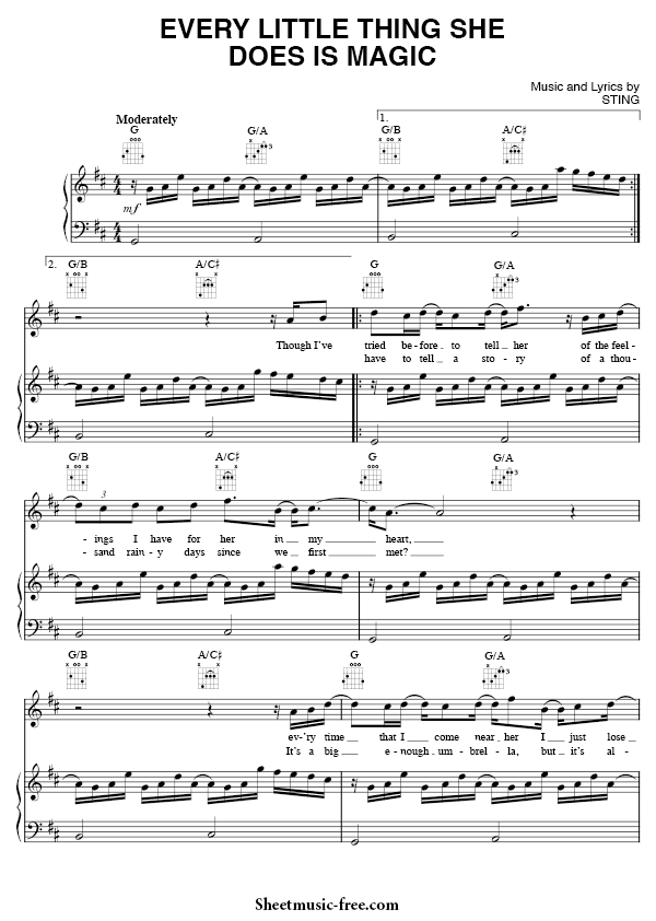Every Little Thing She Does Is Magic Sheet Music PDF The Police Free Download