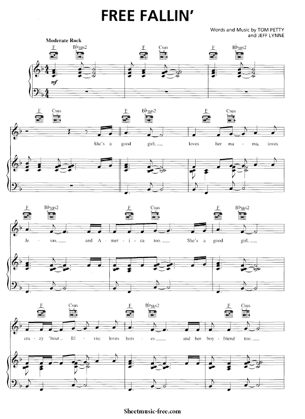 Free Fallin Sheet Music PDF Tom Petty Free Download