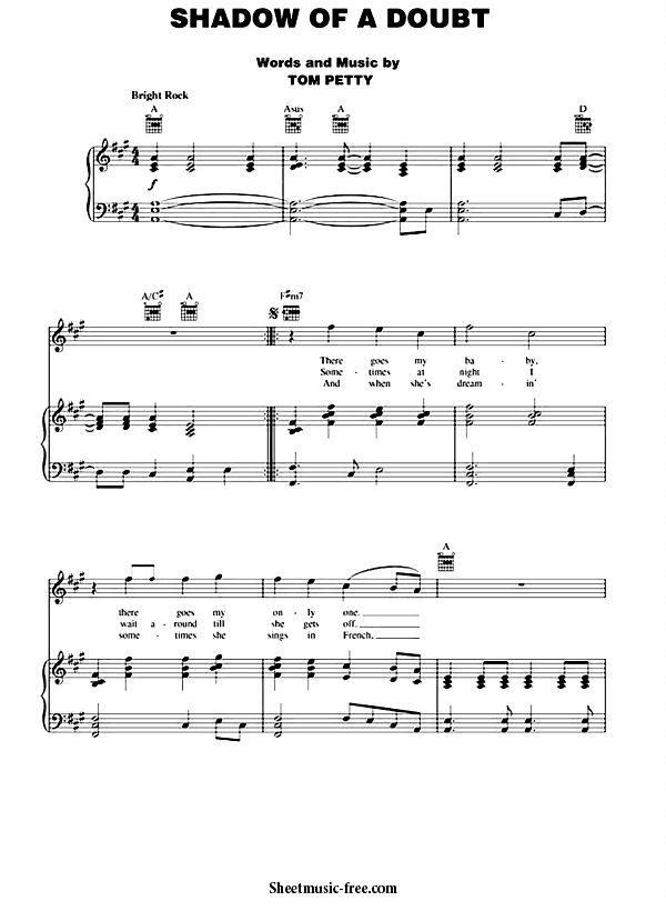 Shadow Of A Doubt Sheet Music PDF Tom Petty Free Download