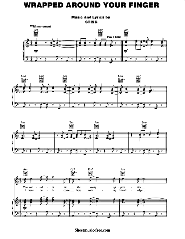Wrapped Around Your Finger Sheet Music PDF The Police Free Download