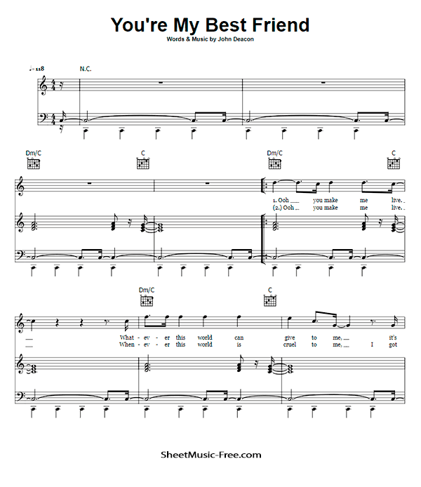 You're My Best Friend Sheet Music PDF Queen Free Download