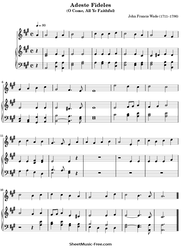 Adeste Fideles Flute Sheet Music PDF Christmas Flute Free Download