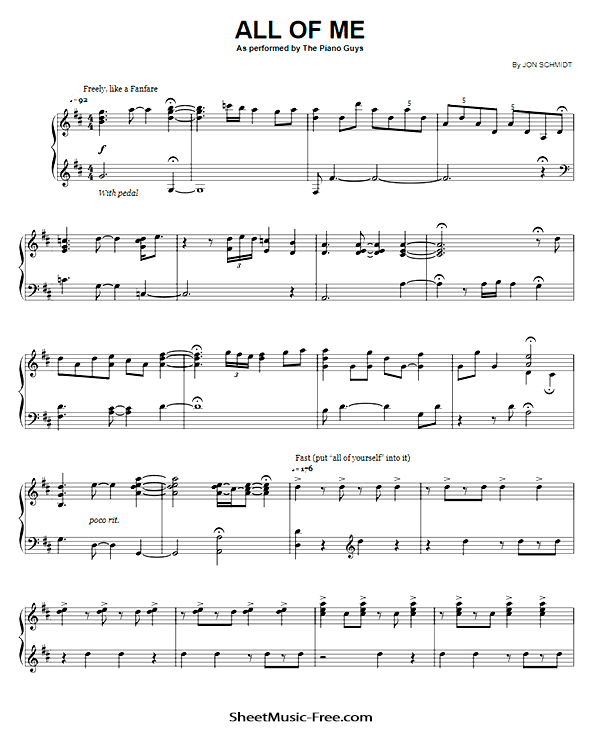 All Of Me Sheet Music PDF The Piano Guys Free Download