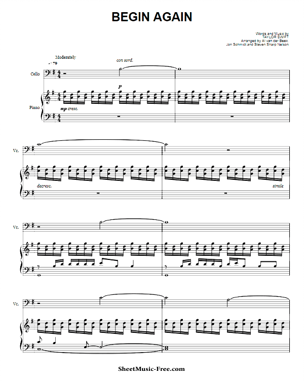 Begin Again Sheet Music PDF The Piano Guys Free Download