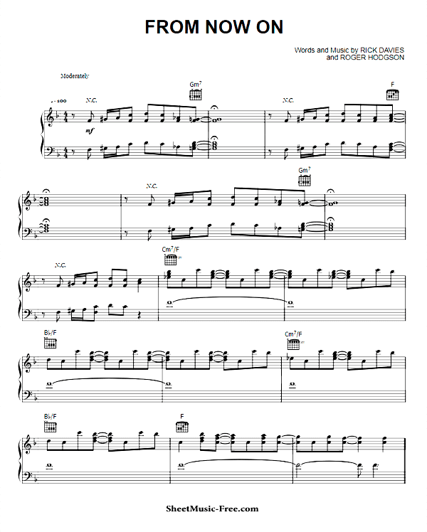 From Now On Sheet Music PDF Supertramp Free Download