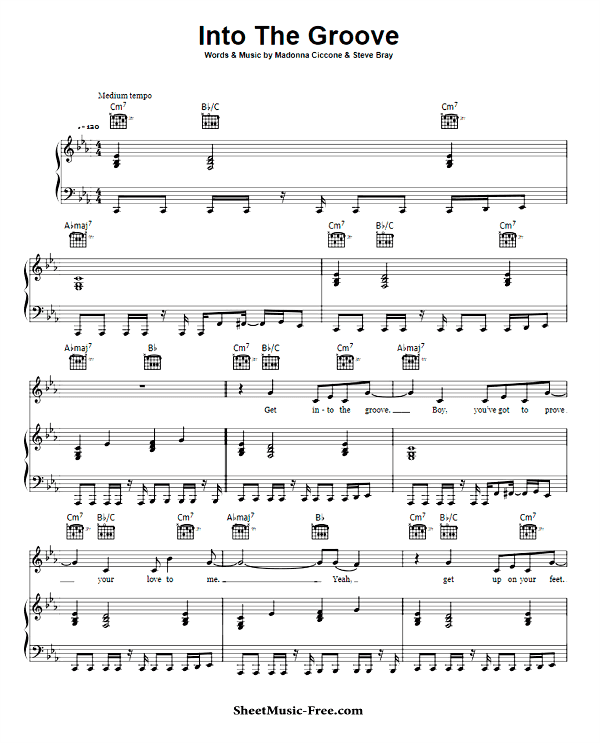 Into The Groove Sheet Music PDF Madonna Free Download