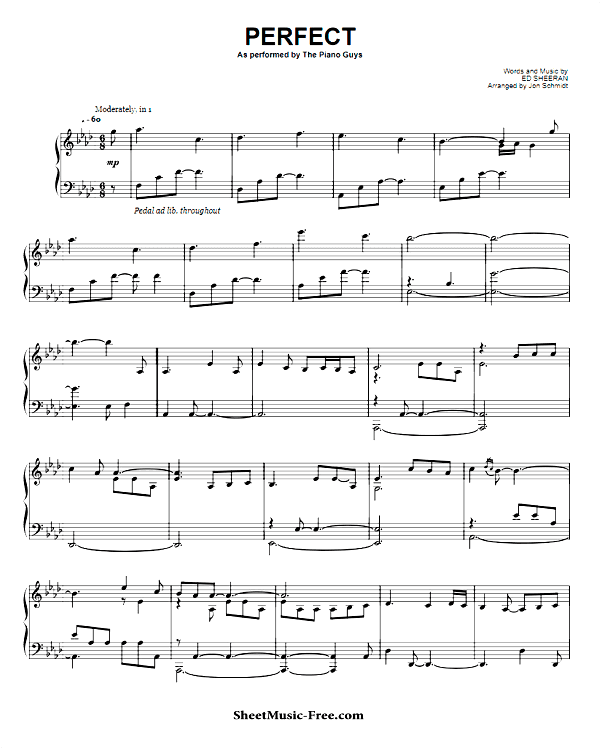 Perfect Sheet Music PDF The Piano Guys Free Download