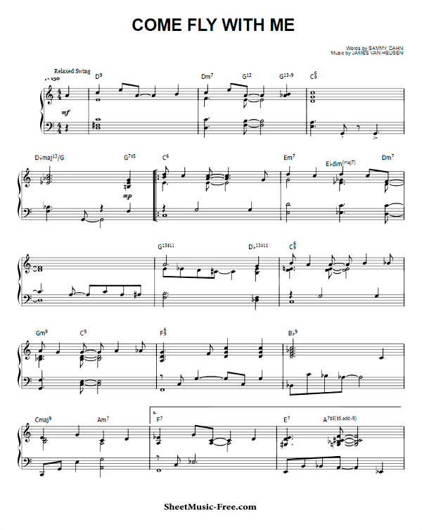 Come Fly With Me Sheet Music PDF Frank Sinatra Free Download