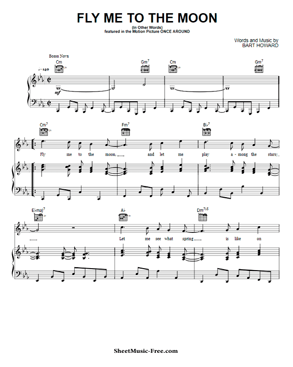 Free Download Fly Me To The Moon Sheet Music PDF Frank Sinatra