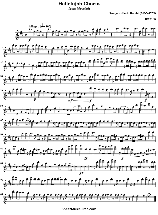 Hallelujah Chorus Flute Sheet Music PDF Christmas Flute Free Download
