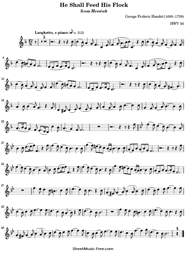 He Shall Feed His Flock Flute Sheet Music PDF Christmas Flute Free Download