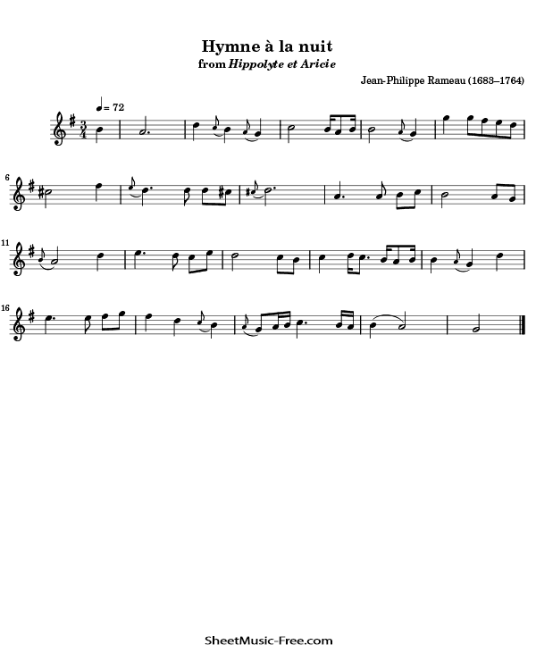 Hymne a la nuit Flute Sheet Music Christmas Flute Sheet Music