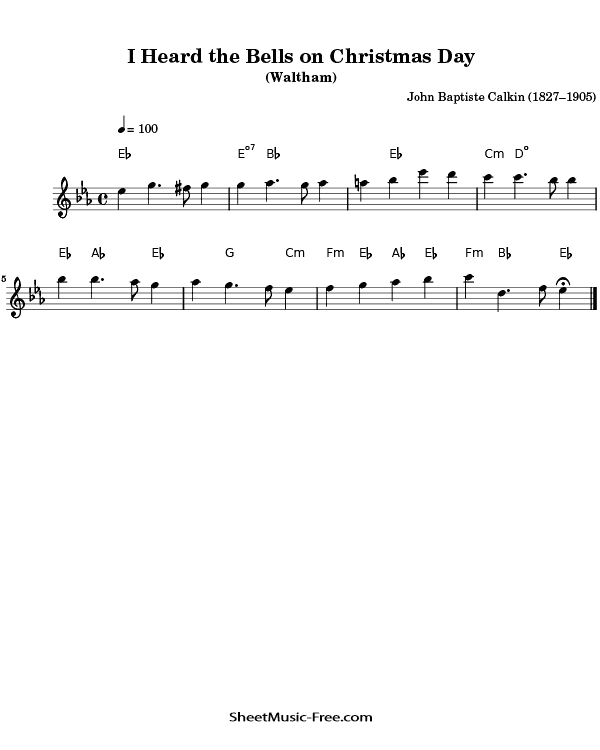 I Heard the Bells on Christmas Day Flute Sheet Music PDF Christmas Flute Free Download