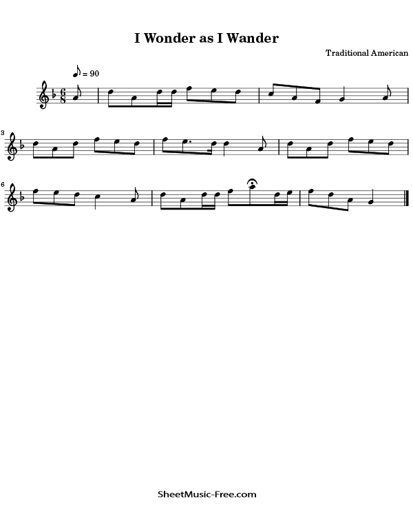 I Wonder as I Wander Flute Sheet Music PDF Christmas Flute Free Download