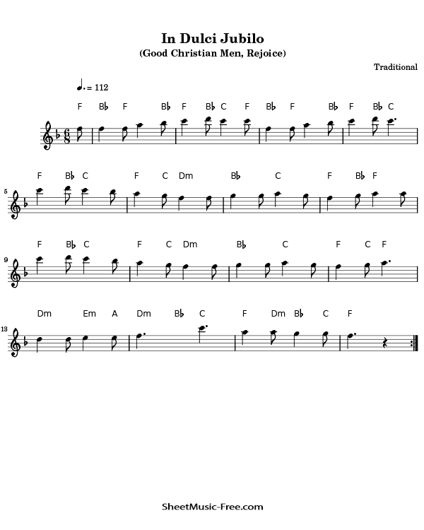 In Dulci Jubilo Flute Sheet Music PDF Christmas Flute Free Download