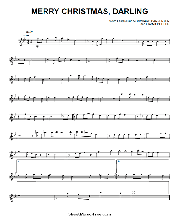 Merry Christmas Darling Flute Sheet Music PDF Christmas Flute Free Download