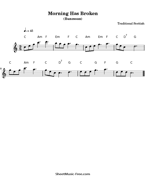 Morning Has Broken Flute Sheet Music PDF Christmas Flute Free Download