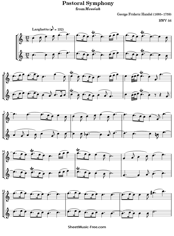 Pastoral Symphony Flute Sheet Music PDF Christmas Flute Free Download