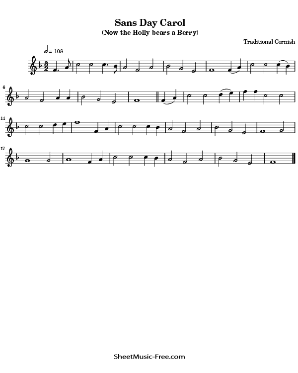 Sans Day Carol Flute Sheet Music PDF Christmas Flute Free Download