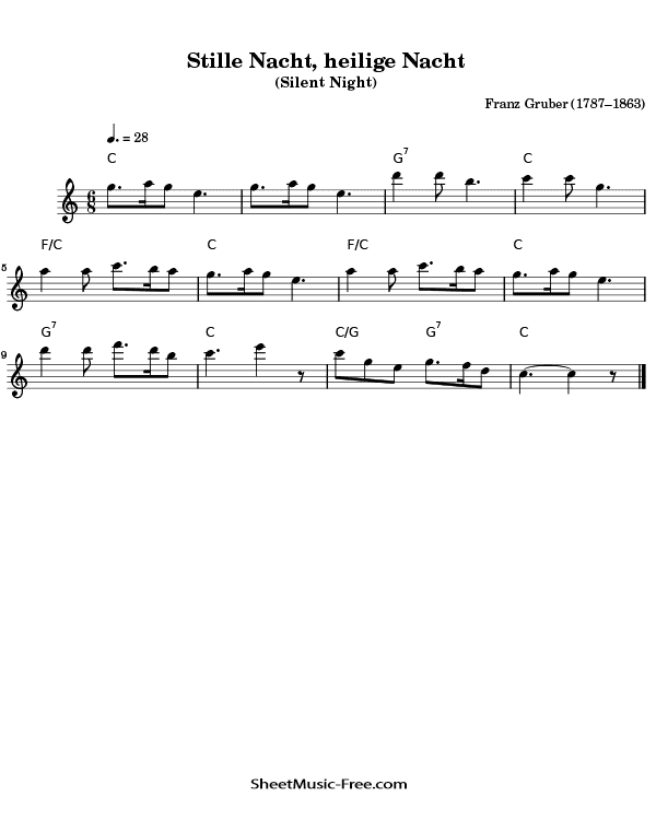 Download Silent Night Flute Sheet Music Christmas (Flute)