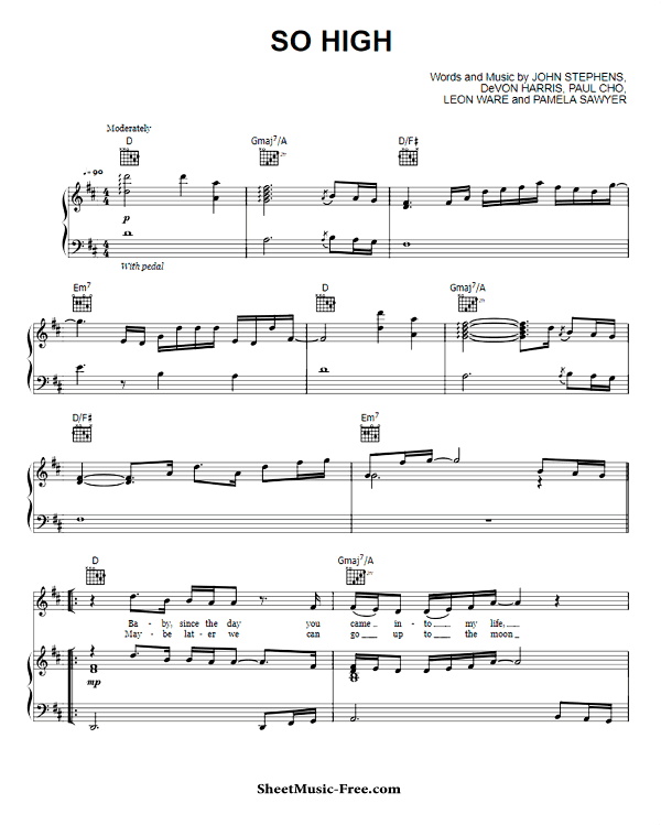 So High Sheet Music PDF John Legend Free Download