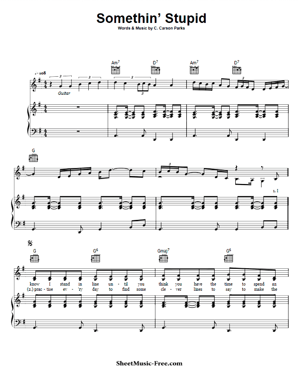 Somethin' Stupid Sheet Music PDF Frank Sinatra Free Download