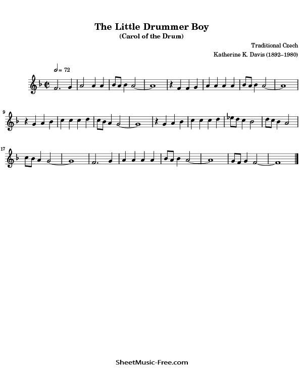 The Little Drummer Boy Flute Sheet Music PDF Christmas Flute Free Download