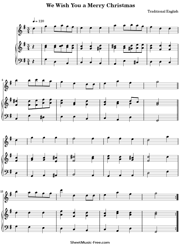 We Wish You a Merry Christmas Flute Sheet Music PDF Christmas Flute Free Download