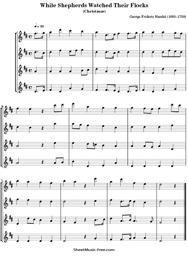While Shepherds Watched Their Flocks Flute Sheet Music PDF Christmas Flute Free Download