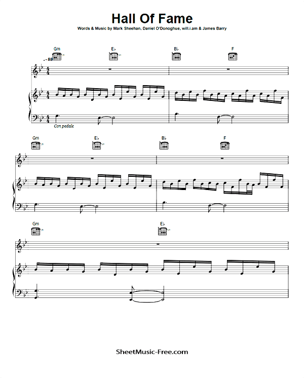 Hall Of Fame Sheet Music PDF The Script Free Download