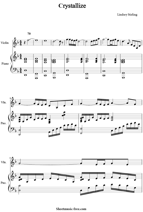 Crystallize Violin Sheet Music PDF Lindsey Stirling Free Download