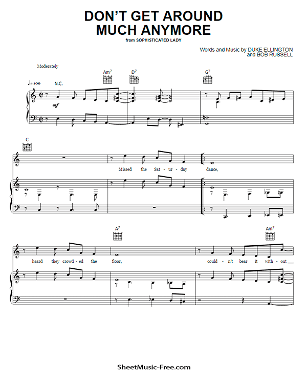 Don't Get Around Much Anymore Piano Sheet Music PDF Duke Ellington Free Download