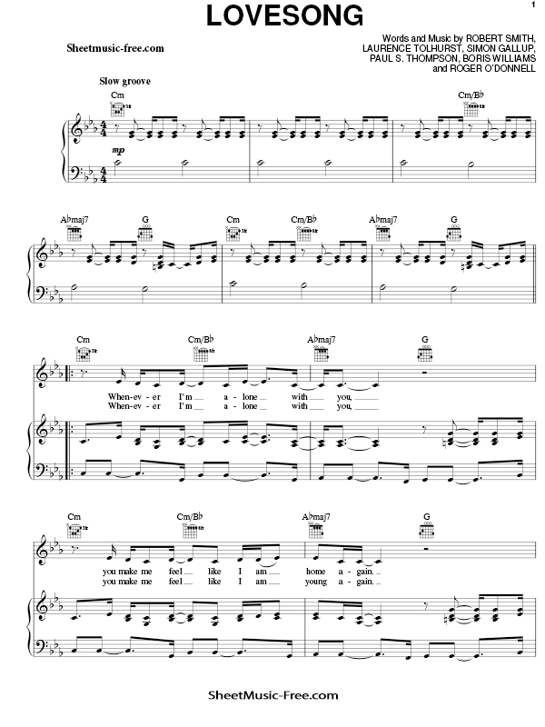 Lovesong Piano Sheet Music Adele PDF Free Download