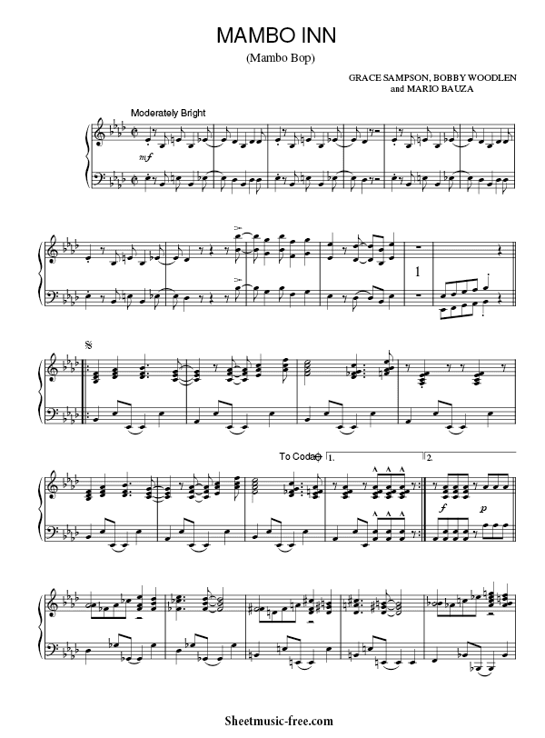 Mambo Inn Piano Sheet Music PDF Mario Bauzá Latin Jazz Free Download