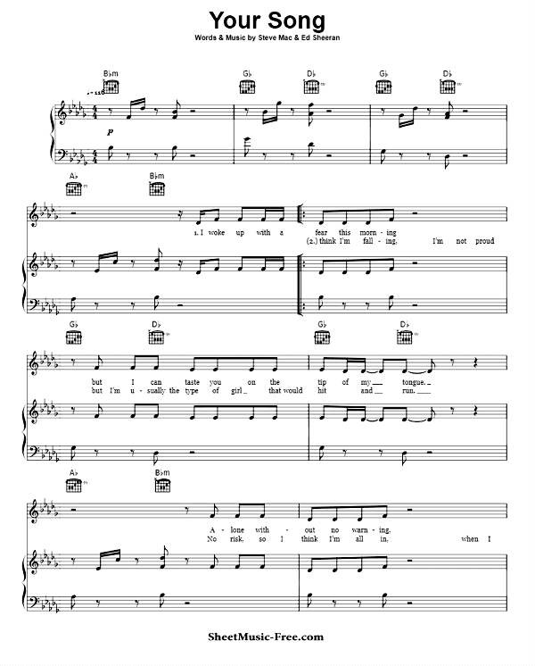 Your Song Sheet Music PDF Rita Ora Free Download