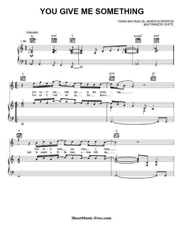 You Give Me Something Sheet Music PDF James Morrison feat Nelly Furtado Free Download