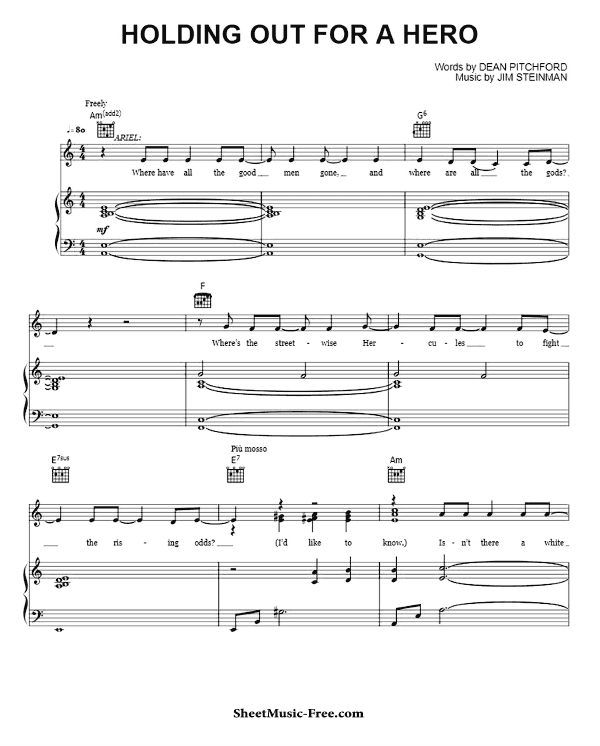 Holding Out For A Hero Sheet Music PDF Bonnie Tyler Free Download