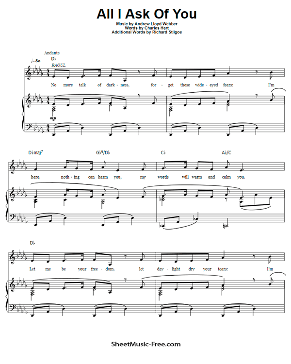 estimular Siesta Relativamente The Phantom of the Opera Sheet Music - ♪ SHEETMUSIC-FREE.COM