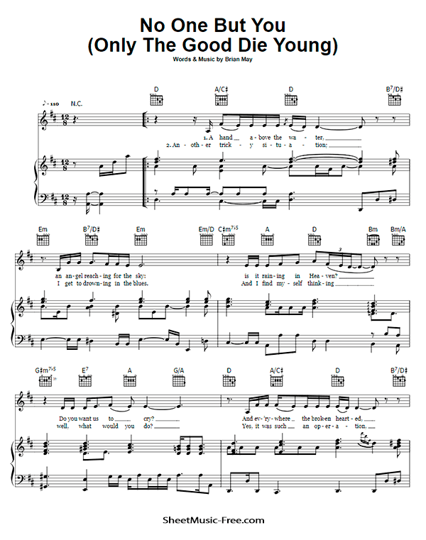 No One But You Sheet Music PDF Queen Free Download