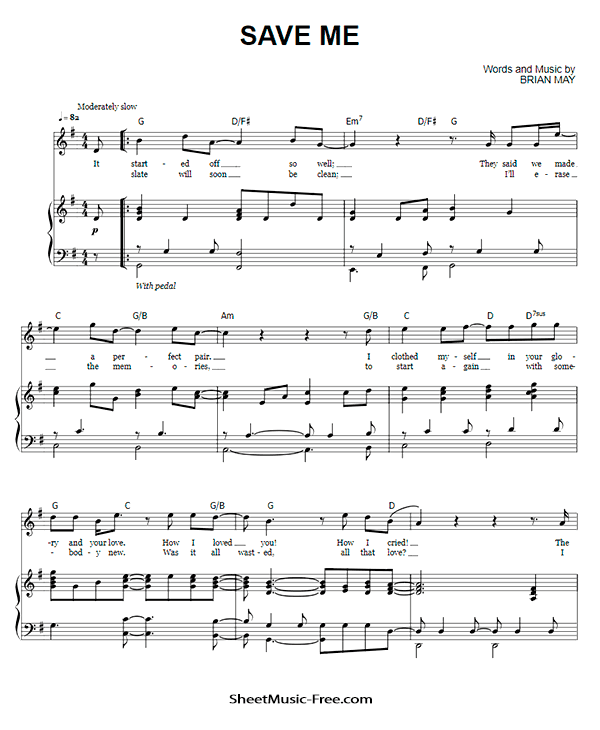 Download Save Me Sheet Music Queen