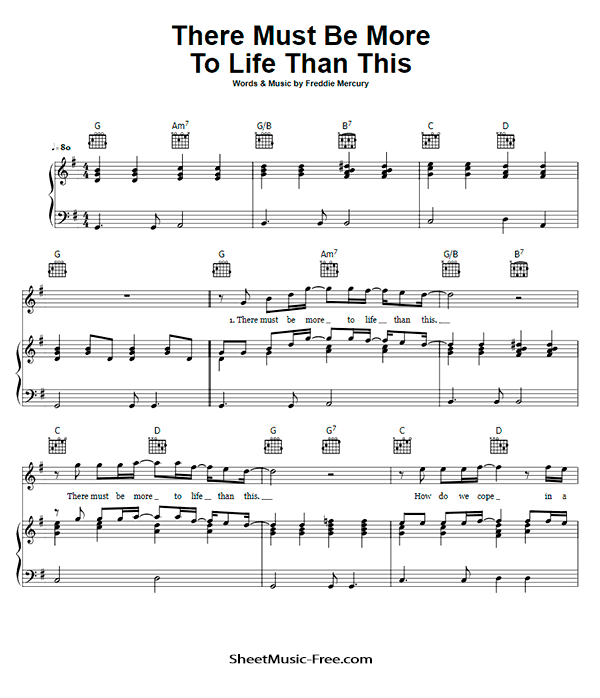 There Must Be More To Life Than This Sheet Music PDF Queen Free Download