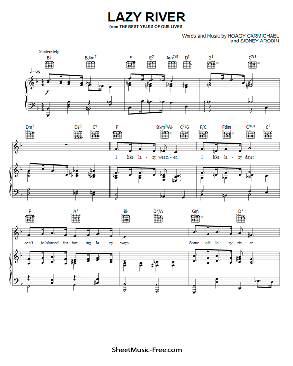 Lazy River Sheet Music PDF Bobby Darin Free Download