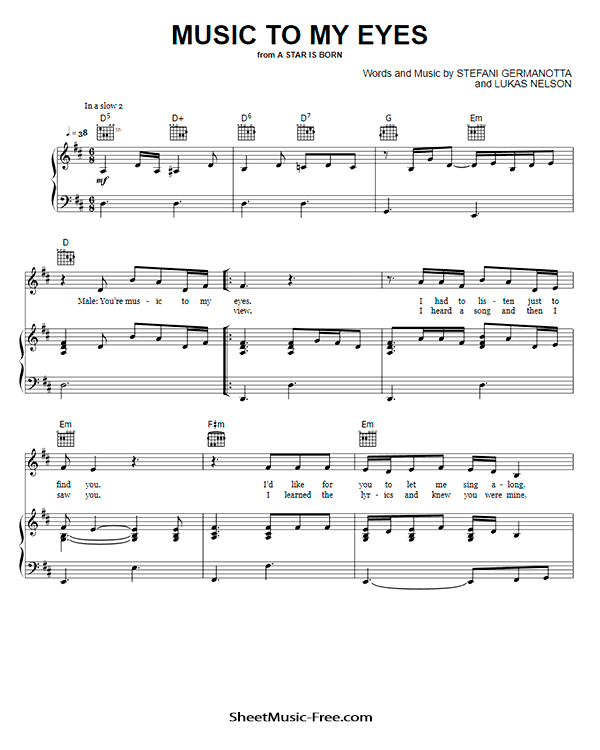 Download Music To My Eyes Sheet Music (From A Star Is Born)