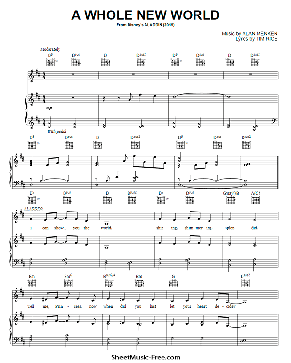 A New World Sheet Music PDF Aladdin – Download
