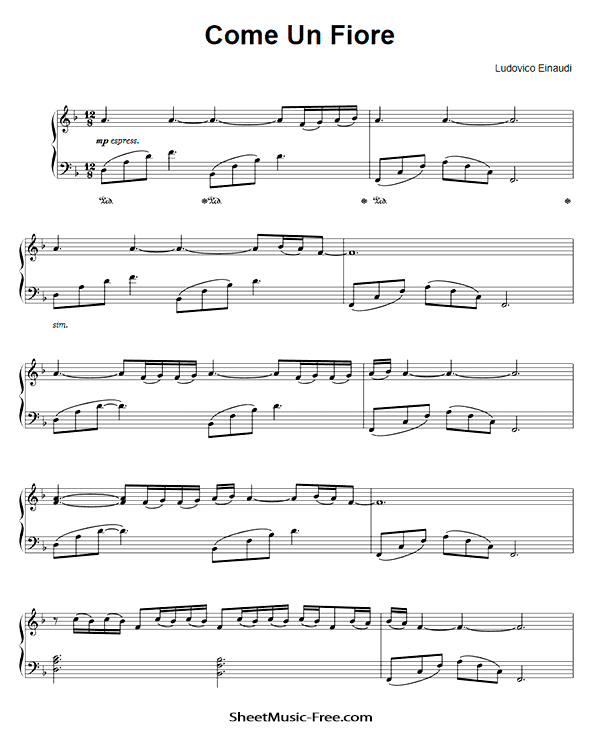 Come Un Fiore Sheet Music PDF Ludovico Einaudi Free Download