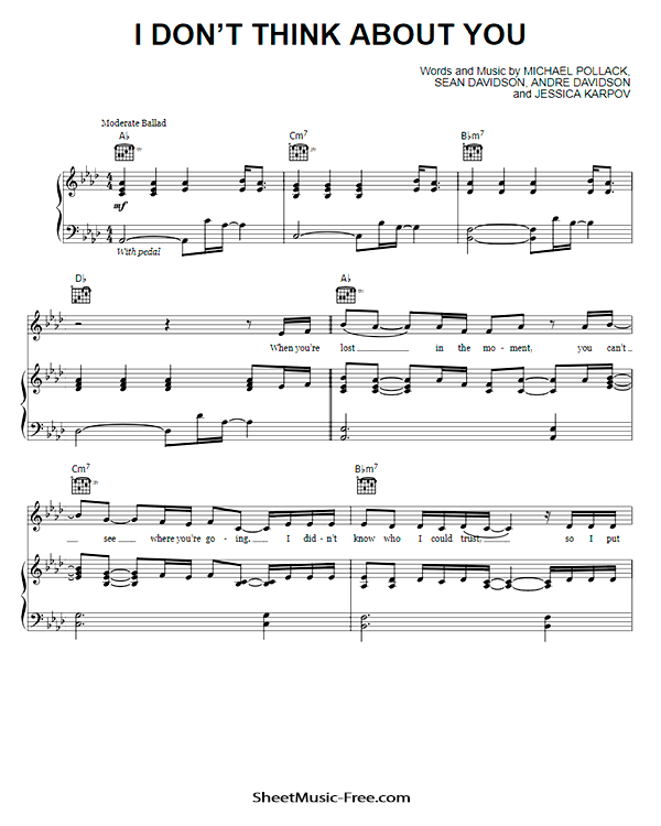 I Don't Think About You Sheet Music PDF Kelly Clarkson Free Download